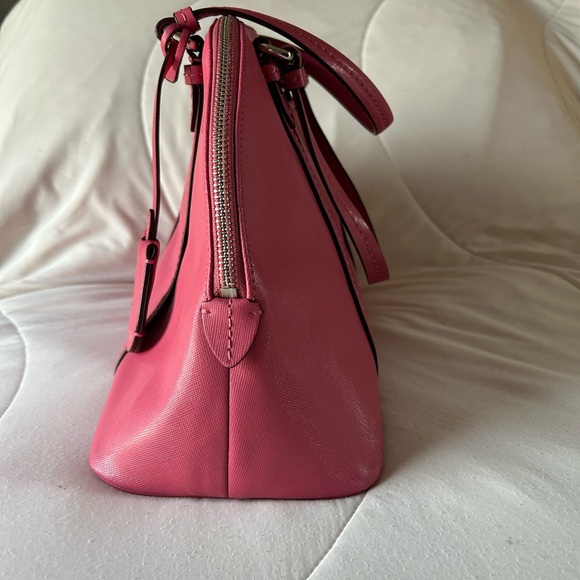 Coach Peyton Hot Pink Leather Domed Satchel with Crossbody Strap - Picture 5 of 12